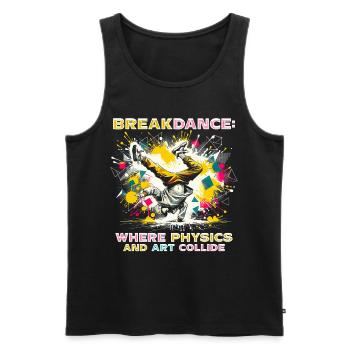 Breakdance : quand la physique rencontre l’art - Débardeur bio Premium Homme - noir - Devant - AI Model Male 178 light (178cm)