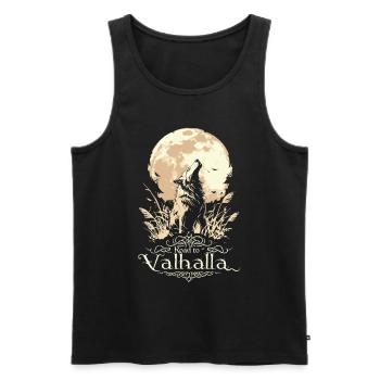Howling Wolf Road to Valhalla Full Moon - Men's Premium Organic Tank Top - black - Front - Michal (187cm)