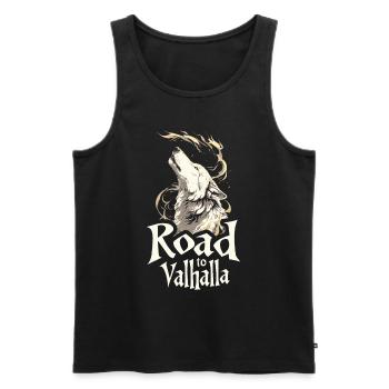 Howling Wolf Road to Valhalla Fire - Men's Premium Organic Tank Top - black - Front - AI Model Male 178 light (178cm)
