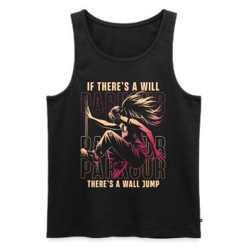 Parkour If there's a will there's a wall jump - Men's Premium Organic Tank Top - black - Front - Michal (187cm)