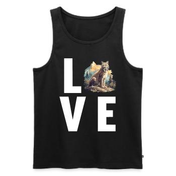 Lynx Luchse Luchs - Männer Premium Bio Tank Top - Schwarz - Vorne - Michal (187cm)