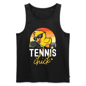 Funny Tennis Player Racket Chicken - Men's Premium Organic Tank Top - black - Front - Michal (187cm)