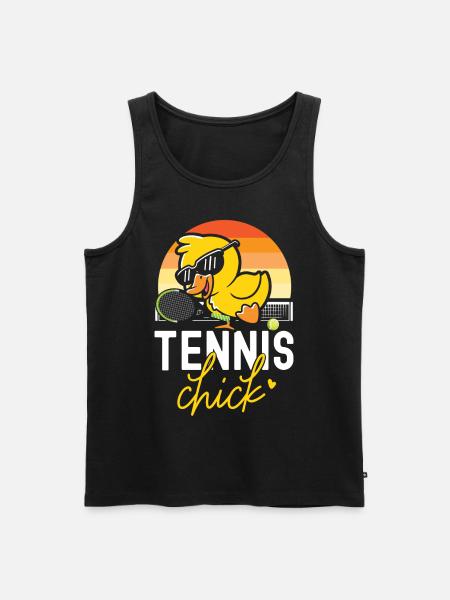 Funny Tennis Player Racket Chicken - Men's Premium Organic Tank Top - black