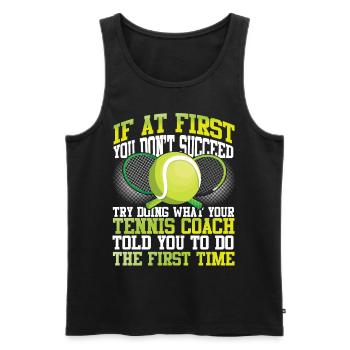 Funny Tennis Player Racket Coach - Männer Premium Bio Tank Top - Schwarz - Vorne - Michal (187cm)