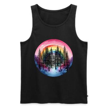 Rainbow Forest Nature Nature Lover Spruce Tree - Men's Premium Organic Tank Top - black - Front - Michal (187cm)