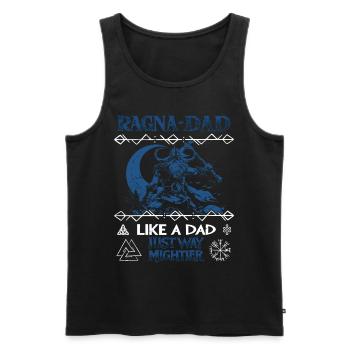 RAGNA-DAD Vikings sous la lune pour la fête des pères - Débardeur bio Premium Homme - noir - Devant - Michal (187cm)