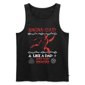 RAGNA-DAD Guerrier Viking Rouge pour les Pères Forts - Débardeur bio Premium Homme - noir - Devant - AI Model Male 178 light (178cm)