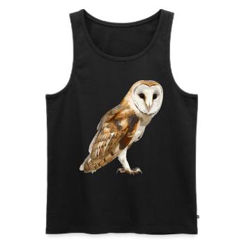 Barn Owl Schleiereulen Schleiereule - Men's Premium Organic Tank Top - black - Front - AI Model Male 178 light (178cm)
