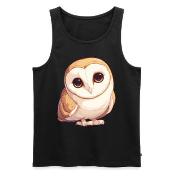 Barn Owl Schleiereulen Schleiereule - Men's Premium Organic Tank Top - black - Front - AI Model Male 178 light (178cm)