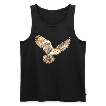 Barn Owl Schleiereulen Schleiereule - Men's Premium Organic Tank Top - black - Front - AI Model Male 178 light (178cm)