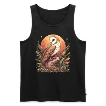 Barn Owl Schleiereulen Schleiereule - Men's Premium Organic Tank Top - black - Front - AI Model Male 178 light (178cm)