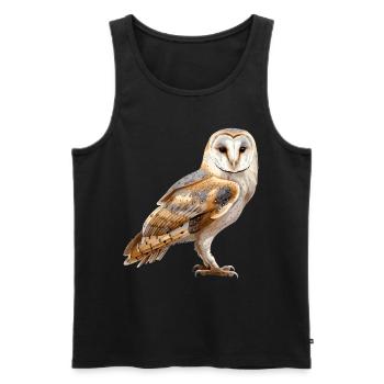 Barn Owl Schleiereulen Schleiereule - Men's Premium Organic Tank Top - black - Front - AI Model Male 178 light (178cm)