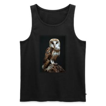 Barn Owl Schleiereulen Schleiereule - Men's Premium Organic Tank Top - black - Front - AI Model Male 178 light (178cm)