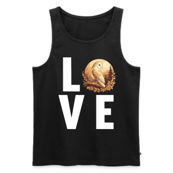 Barn Owl Schleiereulen Schleiereule - Men's Premium Organic Tank Top - black - Front - AI Model Male 178 light (178cm)