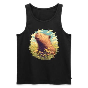 Capybaras Capybara - Männer Premium Bio Tank Top - Schwarz - Vorne - AI Model Male 178 light (178cm)