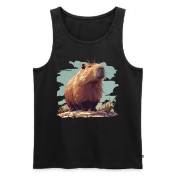 Capybaras Capybara - Männer Premium Bio Tank Top - Schwarz - Vorne - AI Model Male 178 light (178cm)