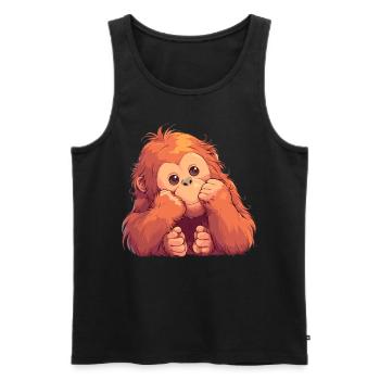 Orangutan Orang-Utans Orang-Utan - Männer Premium Bio Tank Top - Schwarz - Vorne - AI Model Male 178 light (178cm)