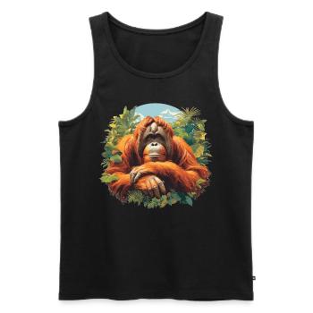 Orangutan Orang-Utans Orang-Utan - Männer Premium Bio Tank Top - Schwarz - Vorne - AI Model Male 178 light (178cm)