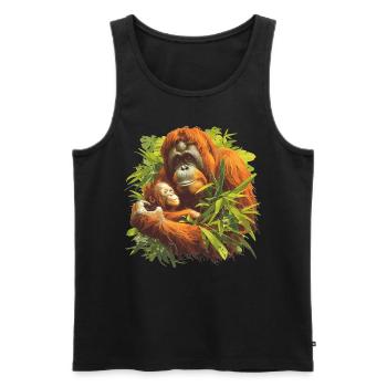 Orangutan Orang-Utans Orang-Utan - Männer Premium Bio Tank Top - Schwarz - Vorne - AI Model Male 178 light (178cm)