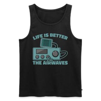 Ham Radio Amateur Radio Amateur Radio - Débardeur bio Premium Homme - noir - Devant - Michal (187cm)