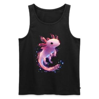 Mystical Glowing Axolotl for Animal Lovers - Men's Premium Organic Tank Top - black - Front - Michal (187cm)