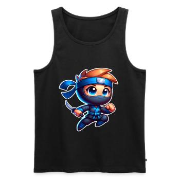 Ninja - Männer Premium Bio Tank Top - Schwarz - Vorne - AI Model Male 178 light (178cm)