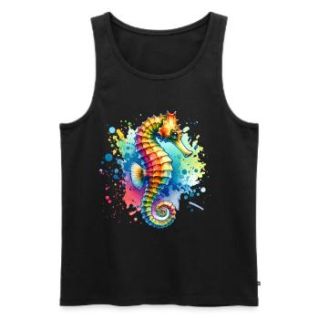 Seepferd Seepferdchen - Männer Premium Bio Tank Top - Schwarz - Vorne - AI Model Male 178 light (178cm)