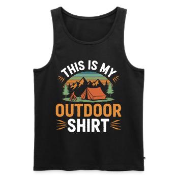 C’est mon Shirt Camping OUTDOOR - Débardeur bio Premium Homme - noir - Devant - Michal (187cm)