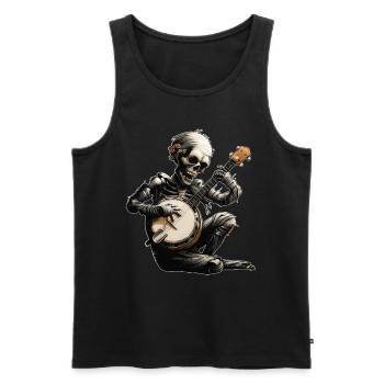 Mummy Halloween Bluegrass Banjo Player - Débardeur bio Premium Homme - noir - Devant - AI Model Male 178 light (178cm)