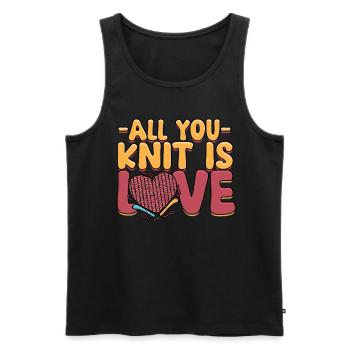 Stricken Häkeln All you knit is love - Männer Premium Bio Tank Top - Schwarz - Vorne - AI Model Male 178 light (178cm)