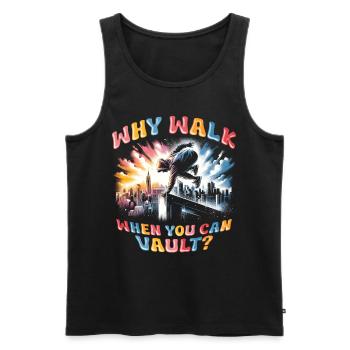 Parkour Parkour Runner Why walk when you can vault - Men's Premium Organic Tank Top - black - Front - Michal (187cm)