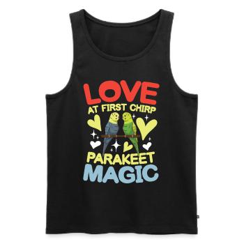 Love At First Chirp Parakeet Magic - Männer Premium Bio Tank Top - Schwarz - Vorne - Michal (187cm)