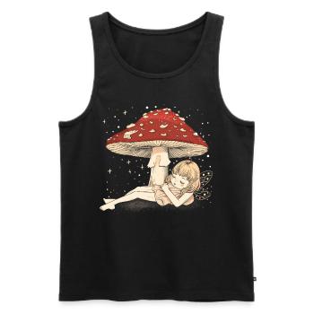 Cottagecore Ästhetische schlafende Fee Pilz Witchy - Männer Premium Bio Tank Top - Schwarz - Vorne - AI Model Male 178 light (178cm)