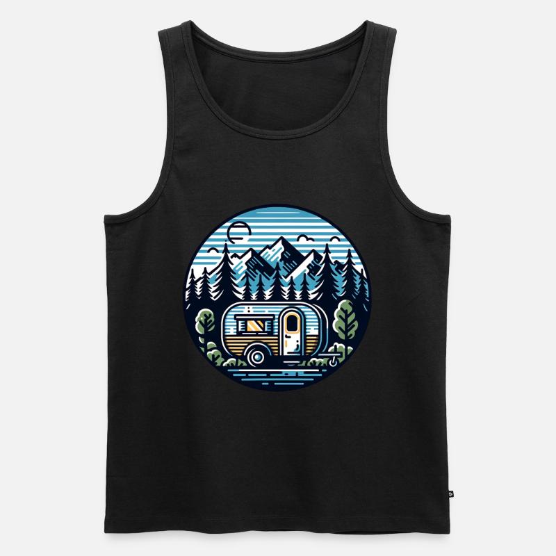 Camping Wohnwagen - Männer Premium Bio Tank Top - Schwarz