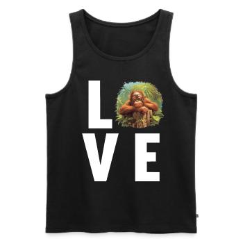Orangutan Orang-Utans Orang-Utan - Männer Premium Bio Tank Top - Schwarz - Vorne - AI Model Male 178 light (178cm)