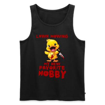 Duck with Knife - Rasenmähen Mein Neues Hobby - Männer Premium Bio Tank Top - Schwarz - Vorne - Michal (187cm)