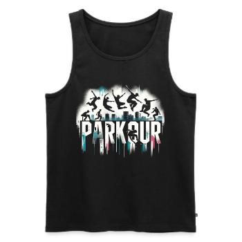 Coureurs de Parkour Parkour - Débardeur bio Premium Homme - noir - Devant - AI Model Male 178 light (178cm)
