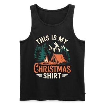 Camping Noël Tenue de Noël en plein air - Débardeur bio Premium Homme - noir - Devant - Michal (187cm)