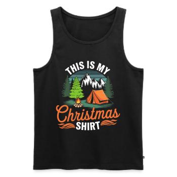 Camping Noël Tenue de Noël en plein air - Débardeur bio Premium Homme - noir - Devant - Michal (187cm)