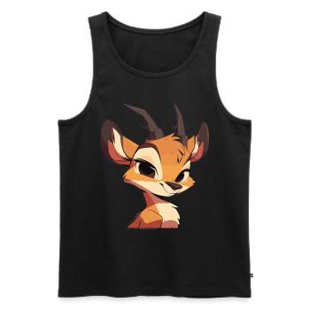 Antilope Antilope ouverte - Débardeur bio Premium Homme - noir - Devant - AI Model Male 178 light (178cm)