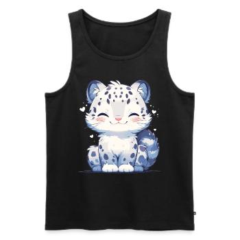 Snow Leopard Schneeleoparde Schneeleopard - Männer Premium Bio Tank Top - Schwarz - Vorne - Michal (187cm)
