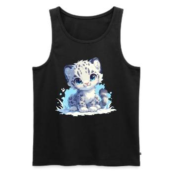 Snow Leopard Schneeleoparde Schneeleopard - Männer Premium Bio Tank Top - Schwarz - Vorne - Michal (187cm)
