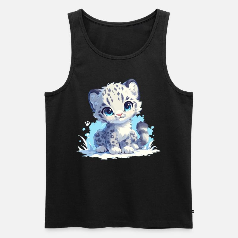 Snow Leopard Schneeleoparde Schneeleopard - Men's Premium Organic Tank Top - black