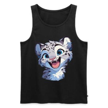 Snow Leopard Schneeleoparde Schneeleopard - Männer Premium Bio Tank Top - Schwarz - Vorne - Michal (187cm)