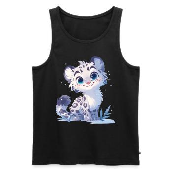 Snow Leopard Schneeleoparden Schneeleopard - Männer Premium Bio Tank Top - Schwarz - Vorne - Michal (187cm)