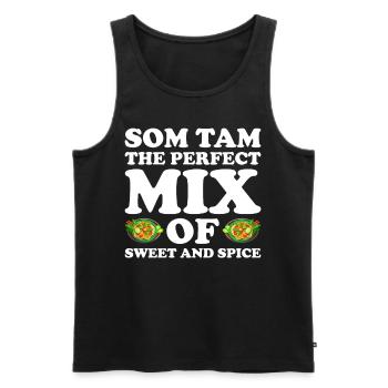 Som Tam Salade thaïlandaise Papaye Salade thaïlandaise Cuisine thaïlandaise - Débardeur bio Premium Homme - noir - Devant - Michal (187cm)