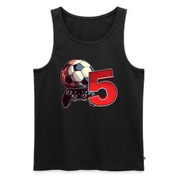 Football and Gaming Birthday Boy 5 Years - Men's Premium Organic Tank Top - black - Front - AI Model Male 178 light (178cm)