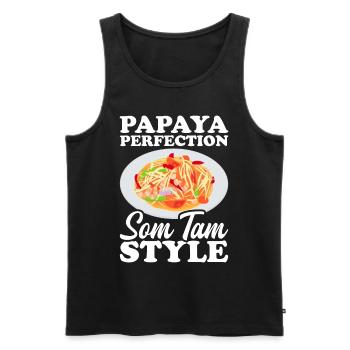 Som Tam Salade thaïlandaise Papaye Salade thaïlandaise Cuisine thaïlandaise - Débardeur bio Premium Homme - noir - Devant - Michal (187cm)