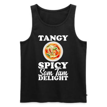 Som Tam Salade thaïlandaise Papaye Salade thaïlandaise Cuisine thaïlandaise - Débardeur bio Premium Homme - noir - Devant - Michal (187cm)