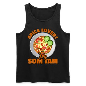 Som Tam Salade thaïlandaise Papaye Salade thaïlandaise Cuisine thaïlandaise - Débardeur bio Premium Homme - noir - Devant - Michal (187cm)